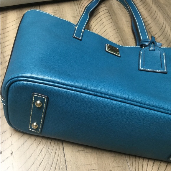 Dooney&Burke teal saffiano leather purse in UEC - Picture 5 of 12